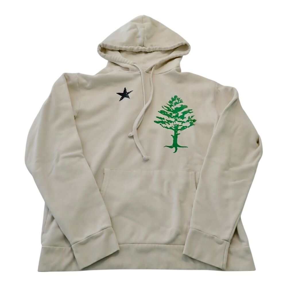 Maine First Flag Loyal Citizen Hoodie L Pullover Graphic Tree Star Original